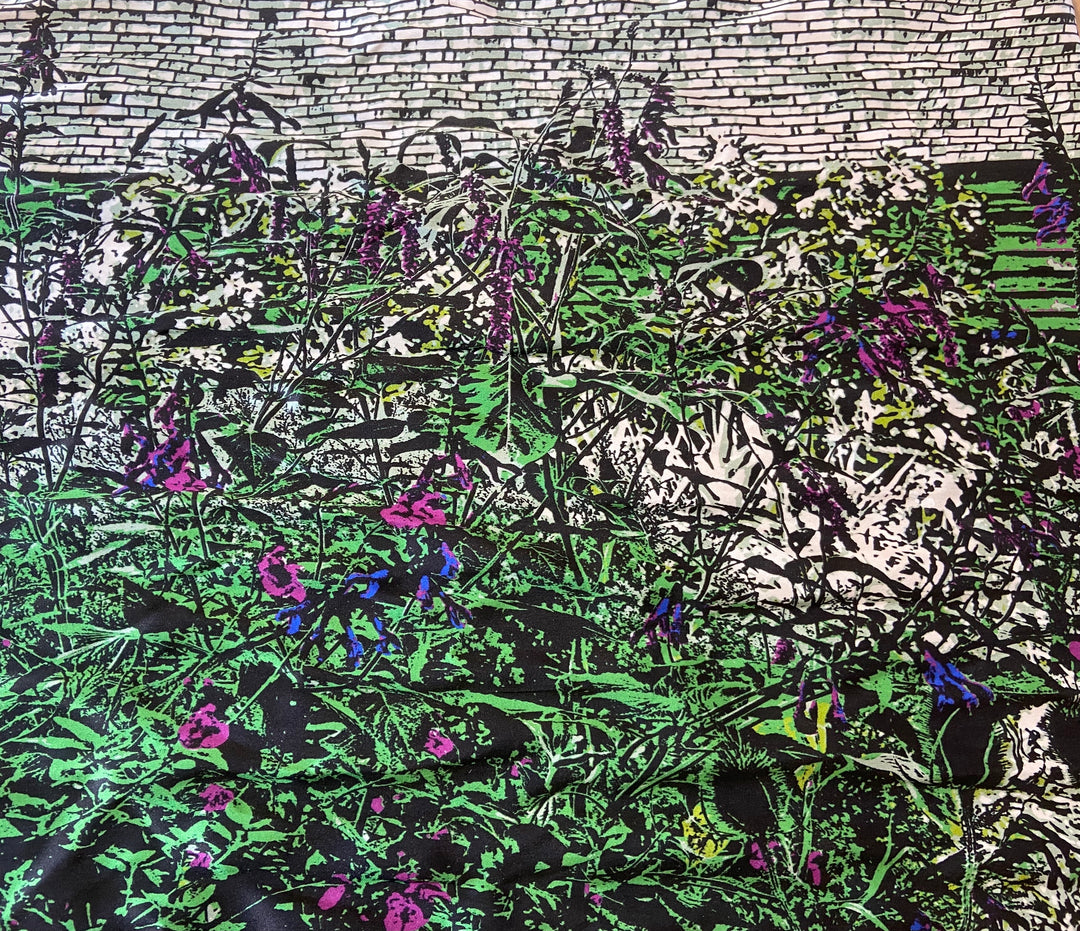 Barn Garden Salvias Bespoke Silk Scarf
