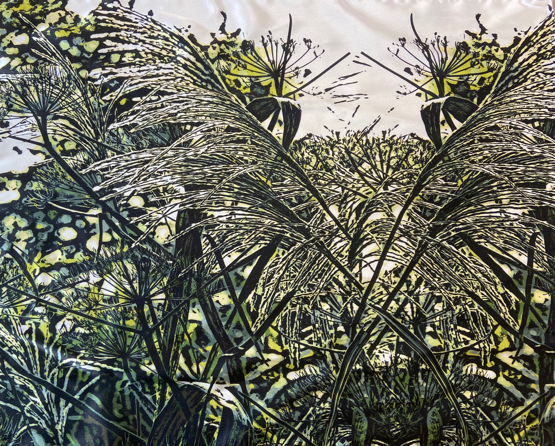 High Garden Miscanthus Bespoke Silk Scarf