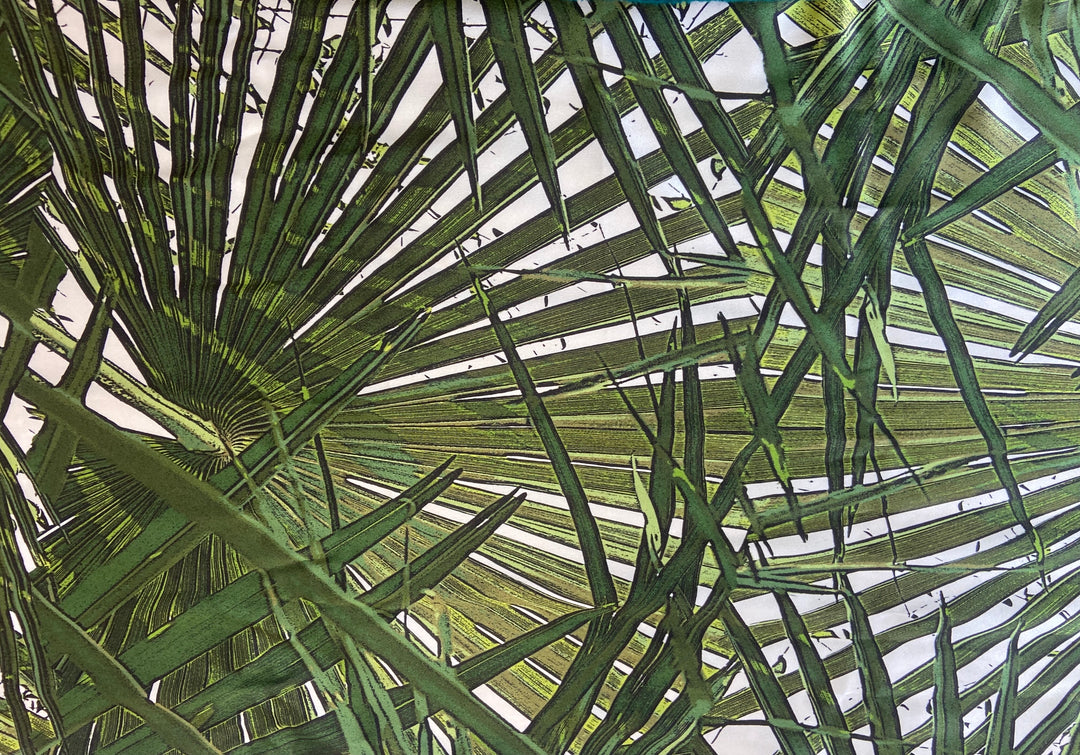 Exotic Garden Foliage Bespoke Silk Scarf