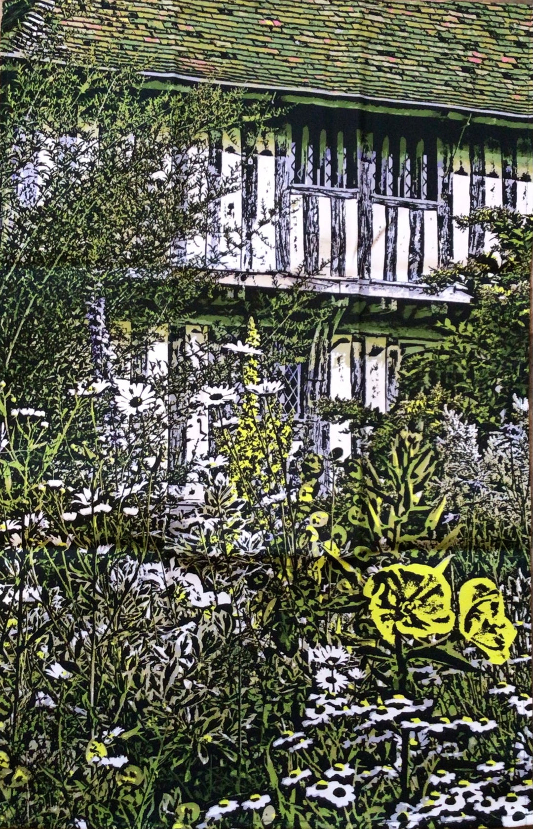 Oenothera and Erigeron against the House Tea Towel