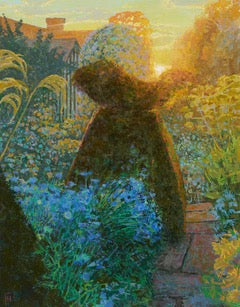 Sunset in the Peacock Garden at Great Dixter Print by Francis Hamel